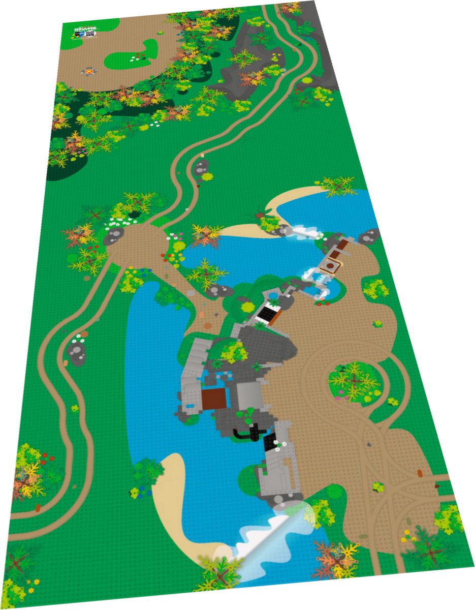 BrickMaps 32437003 - Knight - Open Castle Siege - Wegplaat speelmat geschikt voor LEGO Ridders - Formaat gelijk aan 3x7 bouwplaat